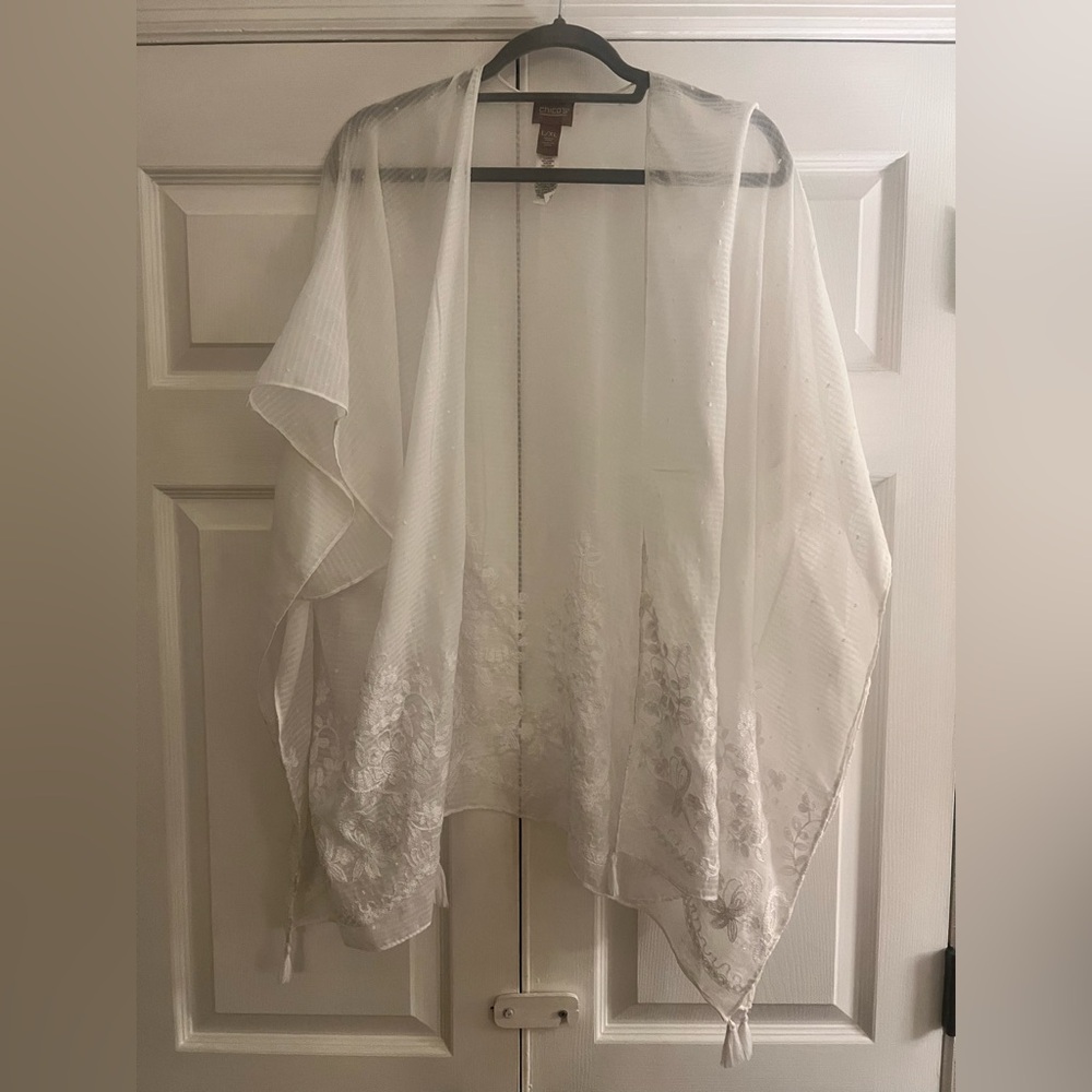 Chico's Sheer White Shawl